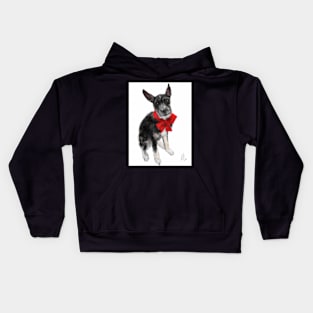 Pooch With a Red Bow Kids Hoodie